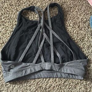 lululemon athletica Black and Gray Crossback Sports Bra